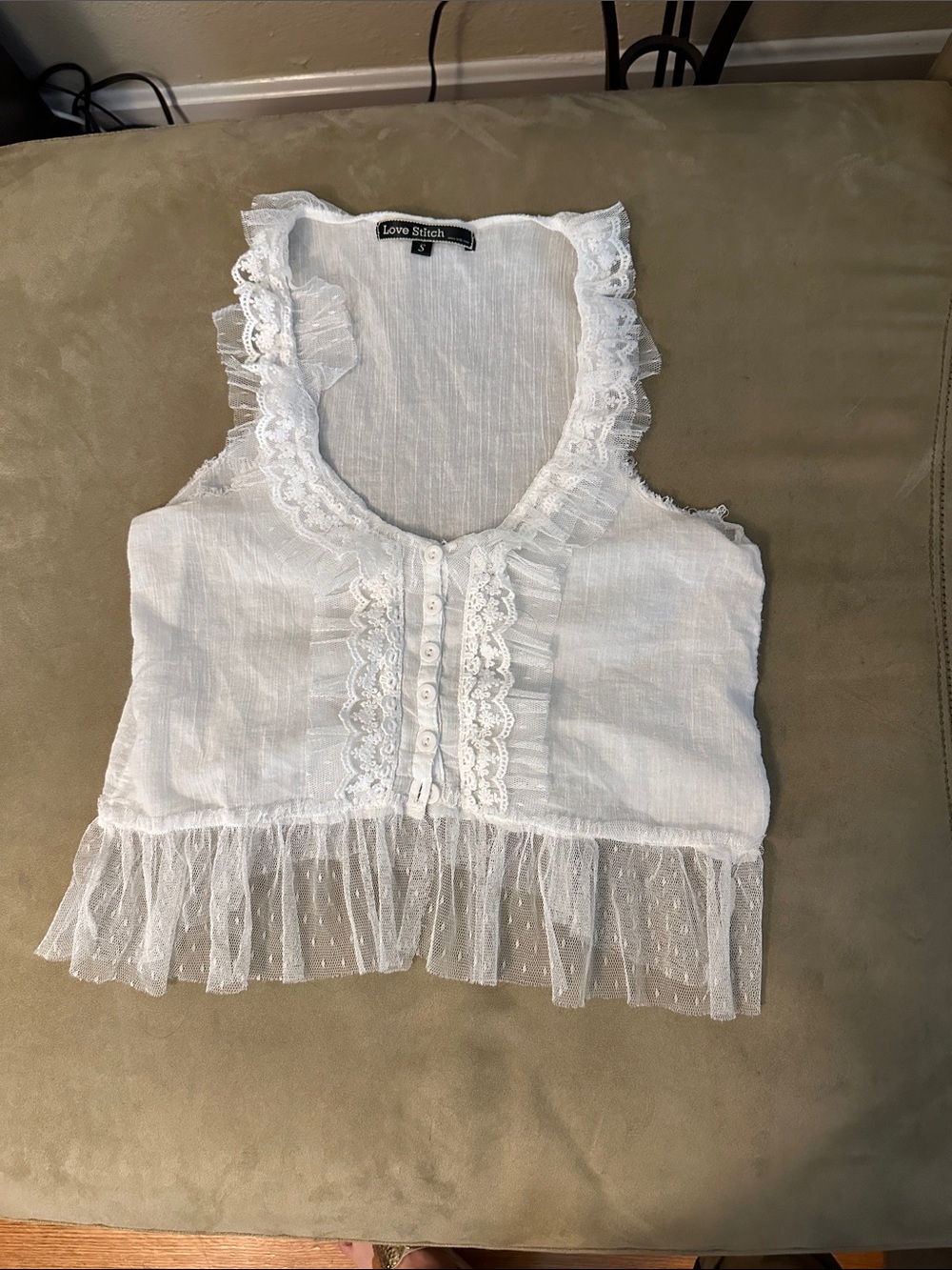 Boho, sheer, sleeveless crop top